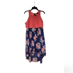 Lilt Navy & Coral High Low Dress